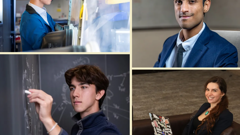 Collage of the 4 Harvard College Hertz winners, 2026.